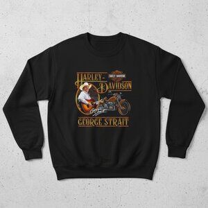 Vintage Country Music Cowboy Guitar Graphic Sweatshirt Retro Western Biker Style